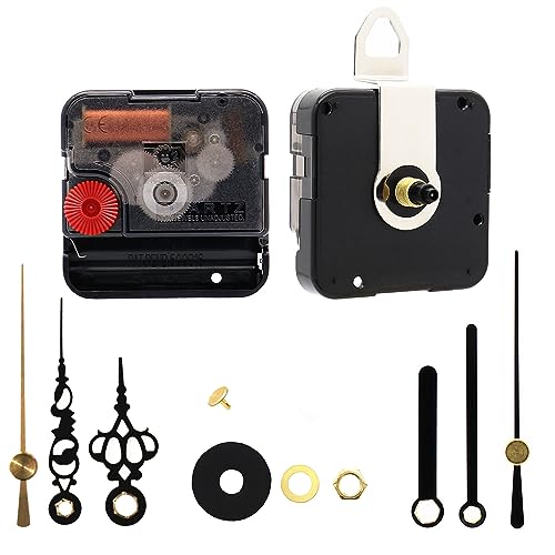 TIKROUND Silent Quartz Clock Movement 17/32 Inch Shaft with Small Hands - Replacement Part