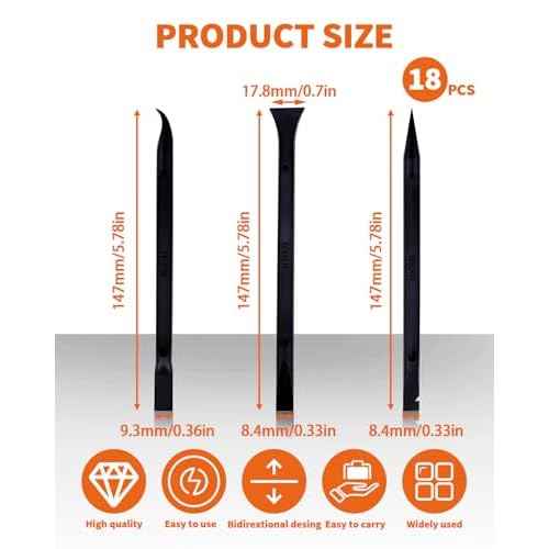 18 PCS Carbon Fiber Plastic Scrapers Tool, Non-Scratch Scraper Tool for Tight Spaces, Multi-Purpose Label Scraper Pen-Shaped, for Car Cleaning Supplies, Kitchen, Crevices, Stains (Black)