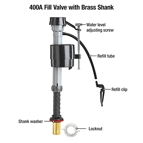 Fluidmaster 400A Brass Shank Universal Toilet Fill Valve - No Size
