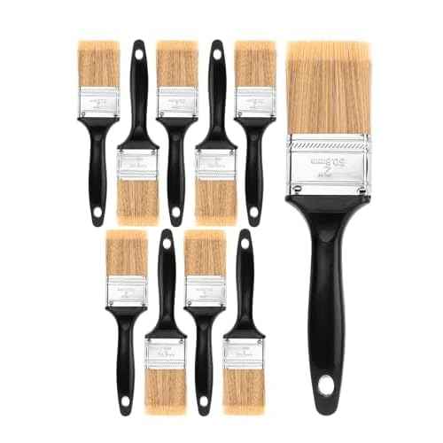Bates- Paint Brushes, 2-Inch, 10 Pack, Plastic Handle Flat Paint Brushes for Walls and Furniture