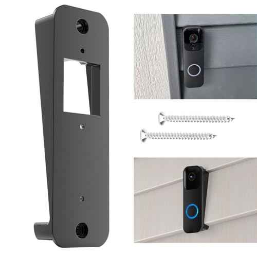 Vinyl Siding Mount for Blink Doorbell Siding Mount, Apply to 4" Standard Vinyl, Hardi Board, Aluminum Video Doorbell, Black - with Screws