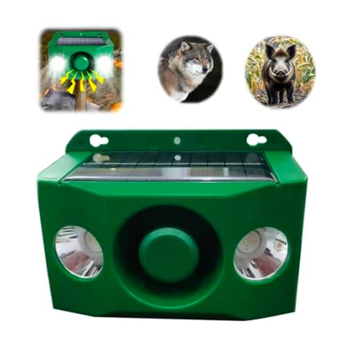 Beast Repellent Solar Warning Lights with Loud Volume, SolarWarningLights 5 Modes with Loud Volume, Solar Lights Outdoor with Alarm for Orchard Farm Barn Yard