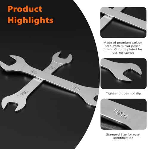 Super-Thin Open End Wrench, 3mm Ultra Thin Open End Wrenches SAE 1/2" x 9/16" Chrome Vanadium Steel Wrench for Tight Spots Repair