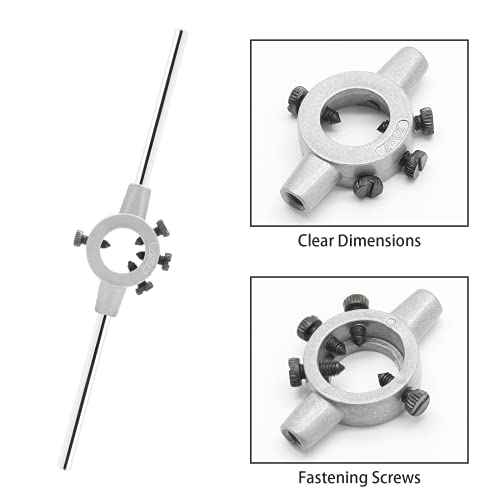 20mm Round Die Stock Handle Wrench, Adjustable Die Wrench Handle Holder, Heavy Duty Threading Die Holder Handle (Metric, M4.5-M6)