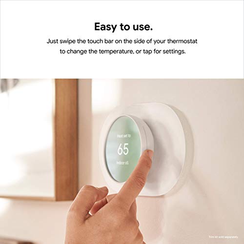 Google Nest Thermostat Charcoal - Smart Wi-Fi Programmable Home Thermostat