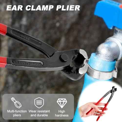 9 Inch Ear Clamp Pliers ? Chrome Vanadium Steel for Easy Hose/Pipe Install & Remove, Cuts Tool Clutter ? Ideal for Tight-Space Repairs, Car Fuel Lines & DIY Projects