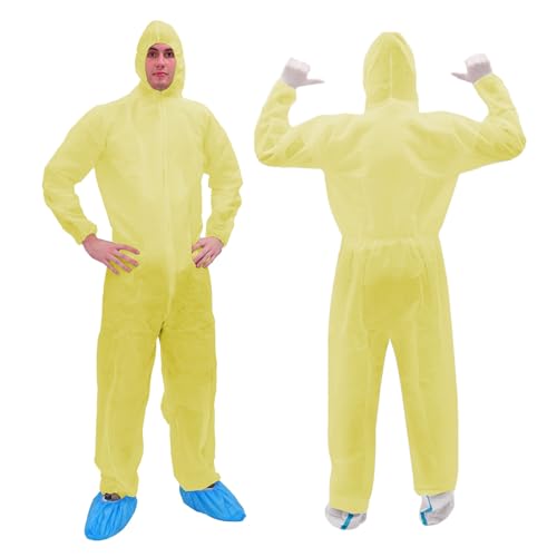 Colorful Disposable Coverall, PP Hazmat Suits with Hood and Elastic Cuffs for Spray Painting Industrial
