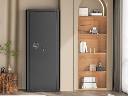 Greenvelly 12-15 Gun Safe for Rifles and Pistols,Quick Access Rifle Gun Safe with Password Lock, Gun Cabinet with Shelves for Home,Office(Assembly Required)