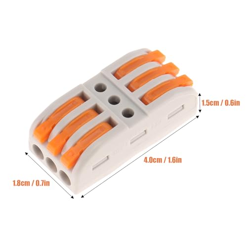 DIANN 10pcs SPL-3 Lever Wire Connectors - Inline Electrical Splices 3-Circuit