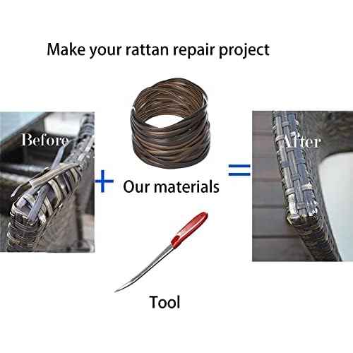 Wicker Repair Tool, Stainless Steel Prying Tool with Silicone Handle Cover, Dragon Pattern No Metal Burrs Rattan Pick for Patio Furniture Basket Fix/Webbing-30