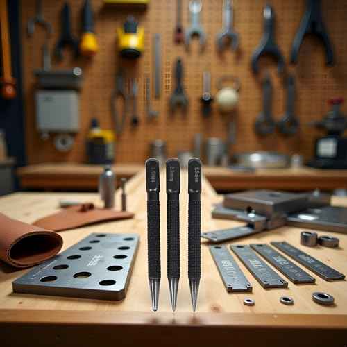 3Pcs Black High-carbon Steel Center Punch Set 10cm Non Center Punch For Alloy Steel Metal Wood Marking Drilling Tool Center Punches Punches Hand Tools