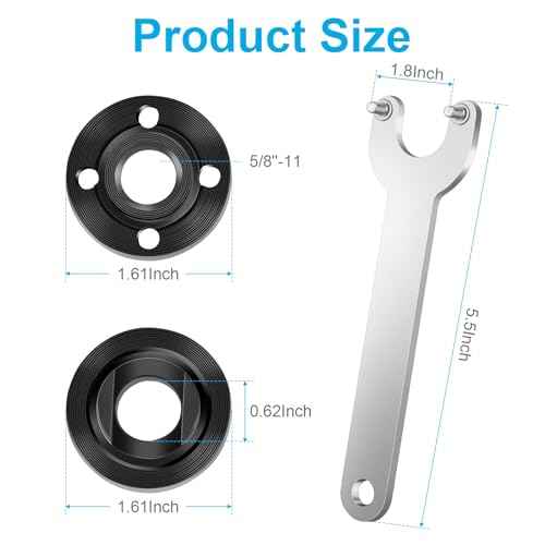 7PCS Angle Grinder Nut Angle Grinder Flange Wrench Kit, 5/8-11 Flange Metal Lock Nut, Compatible with DeWalt, Milwaukee, Makita, Metabo, Bosch, Ryobi, Black & Decker 4.5" 5" Grinder Parts