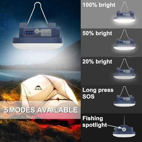 LED Camping Lantern Rechargeable TeiNewBy 1500LM 10000mAh up to 120 Hours Running, 4 Light Modes, IP54 Waterproof,Magnetic Base for Hurricane Emergency, Outdoor, Hiking, Home and Car(30W)