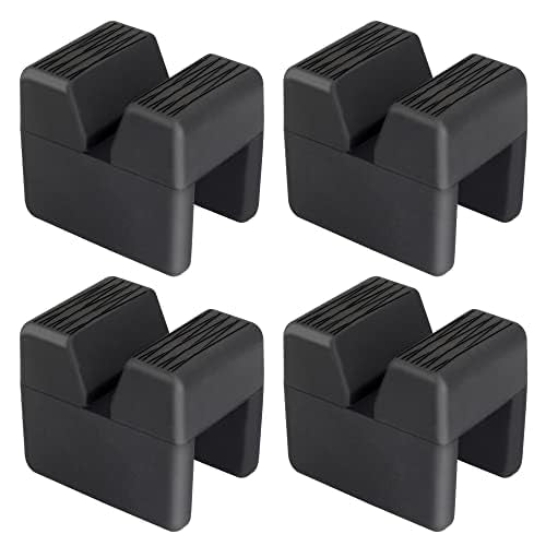 Seven Sparta 4 Pcs Car Jack Pad Adapter for Jack Stand Universal Rubber Slotted Frame Rail Pinch Welds Protector - 3.0 tons (Cube, 4)