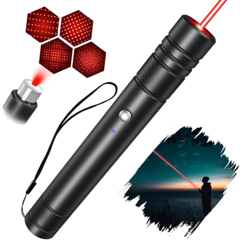 LETEAPII Red Laser Pointer USB Rechargeable with Star Cap - Model 1