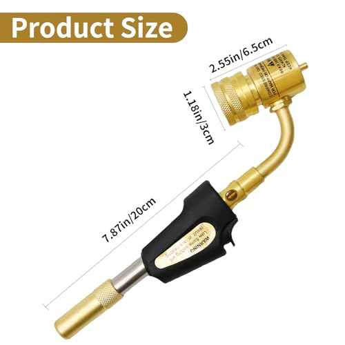 Torch Tips with Gas Self-Ignition, MAP-Pro/LP Gas, Adjustable Flame Knob Brass Tip 360¡Æ Swivel Tips, Gas Self Ignition Torch for Soldering Brazing Plumbing Welding