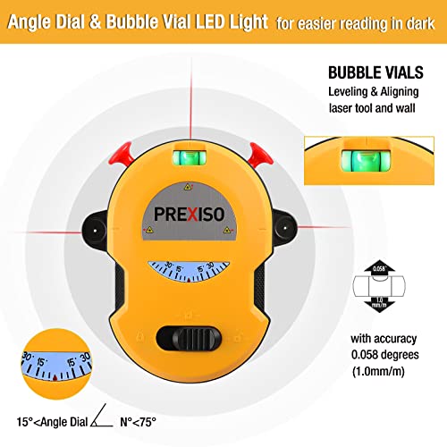 Prexiso Multi Surface Laser Level with LED Light & Vial for Accurate Alignment