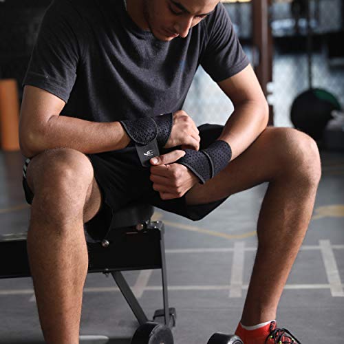 HiRui 2 Pack Wrist Compression Strap and Wrist Brace Sport Wrist Support for Fitness, Weightlifting, Tendonitis, Carpal Tunnel Arthritis, Pain Relief-Wear Anywhere-Adjustable (Black)