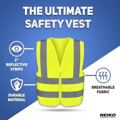 NEIKO High Visibility Safety Vest ANSI Class 2, No Pocket