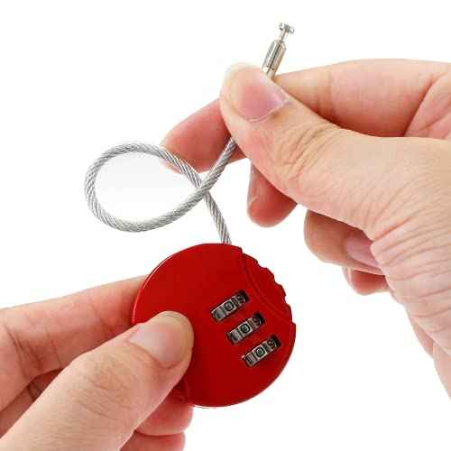 Litoexpe 4 Pcs Combination Lock, 3 Digit Outdoor Waterproof Padlock Code Lock Cable Luggage Locks for Backpack, Suitcase, Door (4 Colors)
