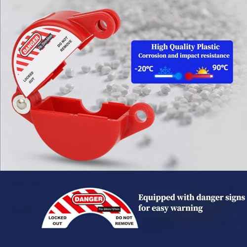 Gate Valve Lockout Device and Safety Padlock, Outdoor Faucet Lock for Outdoor Faucet Knob/Water Spigot/Propane Tank, Suited for 1 to 2-1/2 in Dia Valve Handles