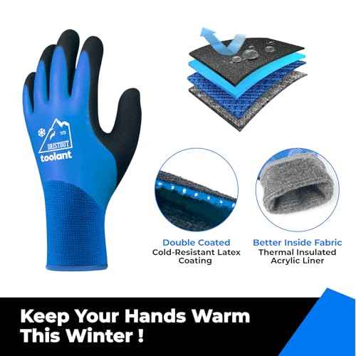 Waterproof Winter Work Gloves for Men and Women, Touchscreen, Freezer Gloves, Thermal Insulated, for Cold Weather