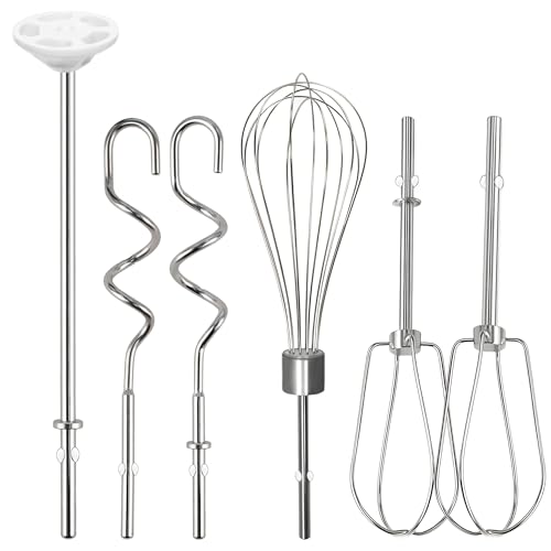 KitchenAid Hand Mixer Attachments Set of 6 – Beaters, Whisk, Rod & Dough Hooks (LRWZOV)