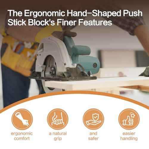 Table Saw Push Stick Hand Shape Safety Block for Saw, Miter, Router Table, Jointers ? Missing Finger Design Woodworking Stick, Creative Tool for Woodworkers, DIY Projects or Father¡¯s Day