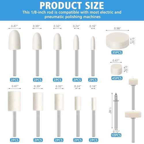 110pcs Buffing Wheel for Dremel Polishing Kit, Polishing Wheel for Dremel Tool Accessories, with 1/8" Shank for Metal Jewelry Wrist Watch Polishing