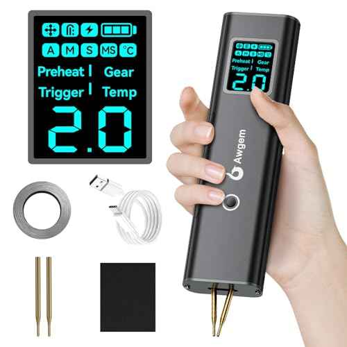 Battery Spot Welder, Battery Welder 99 Gear Adjustable Handheld Spot Welder with LCD Screen Automatic and Manual Modes Portable Spot Welding Machine for Welding Nickel Strips and Iron