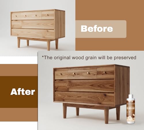 Vividye Golden Oak Water-Based Wood Stain 8.5oz for Indoor & Outdoor Furniture