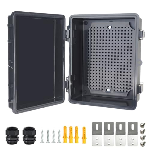 Qukipet IP67 Waterproof Electrical Junction Box Black 8.7 x 6.7 x 4.3 Inches