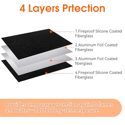 Fireproof Waterproof Document Money Bag 10x13.5in for Emergency Protection