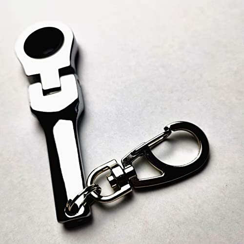 SaiDian 1Pcs 10mm Ratcheting Wrench Key Chains Portable Ratchet Wrench Keychain Key Ring Flex Head Mini Hardware Tool