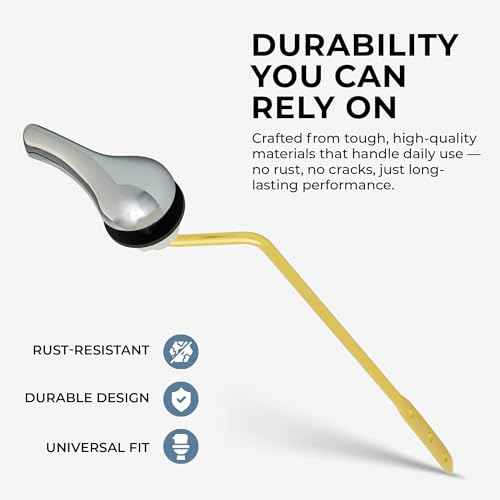 Qualihome Universal Toilet Tank Flush Lever, Chrome Finish Handle with Metal Nut, Fits Most Toilets (Side Mount)