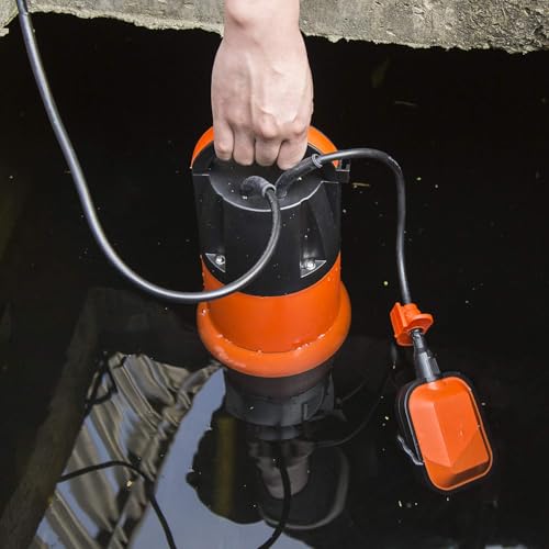 Prostormer Orange 1HP Submersible Sump Pump with Automatic Float Switch 3700 GPH