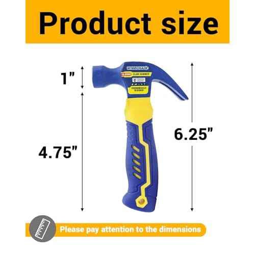 8 oz Professional Small Claw Hammer 45# Steel ? Anti-Slip Grip & Nail Starter