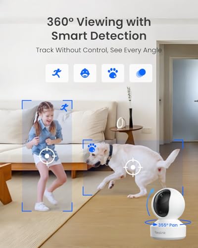 REOLINK E1 Pro 3K Dual-Band Wi-Fi Indoor Camera 5MP White for Baby & Pets