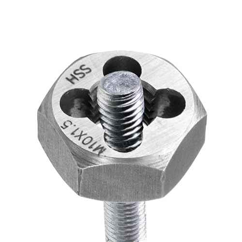 HARFINGTON Hex Threading Die M8 x 1.25 Metric Thread Right Hand High Speed Steel Rethreading Fixed Die Screw Cutting Tapping Repair Tool