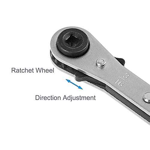 HVAC Service Wrench, Refrigeration Wrench With 2 Pcs HVAC Hexagon Bit Adapter, Premium AC Tools for HVAC, Refrigeration Equipment Repair (3/16¡±, 1/4¡±, 5/16¡±, 3/8¡±)
