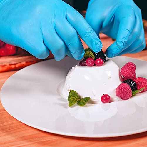 Jointown Basic Medical Blue Nitrile Exam Gloves - Latex-Free & Powder-Free for Medical, Cleaning, Cooking, Food Safe- NGPF7002 (Box of 1,00), Medium