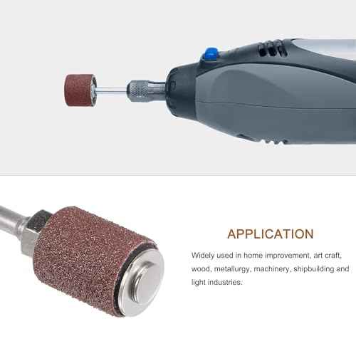 uxcell 30 Pcs 3/4 Inch Sanding Sleeves Sandpaper Set 80 Grit with 2 Pcs 0.79 Inch Drum Mandrels for Rotary Tools