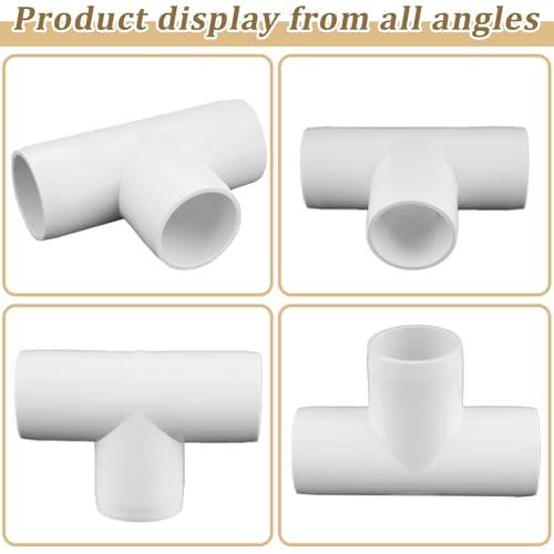 20-Pack 1/2 Inch PVC Tee Fittings - Furniture Grade Pipe Connectors for SCH40 DIY Projects, Outdoor & Indoor Use - Variation: Tee / 1/2 Inch