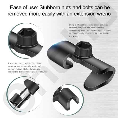 Ohoho 2 Pack Universal Wrench Extension Tool Adaptor for 1/2 Inch Drive Breaker Bars/21 mm Hex Drive, 49403 Wrench Extender for Cheater Bar, Extend Wrenches Tool to Removed Over Stubborn Nuts & Bolts