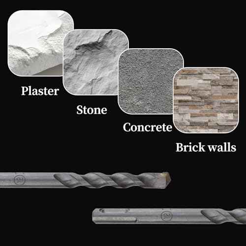 Rotary Hammer Bit Set Concrete Drill Bit for Concrete, Cement, Stone, Brick, Masonry Wall 6+8+10+12mm - 4pcs