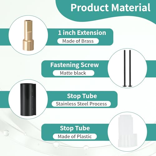 Vayolli Matte Black Shower Extension Kit Compatible with Moen Posi-Temp Valve