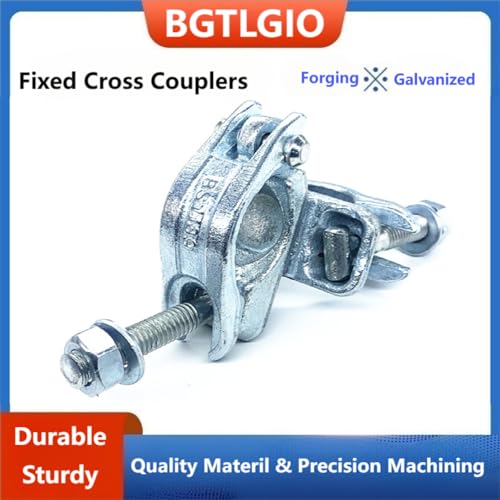 Fixed Cross Couplers for Scaffold Pipes 1.65-1.9 inch OD - 4 Pack | Heavy Duty Steel
