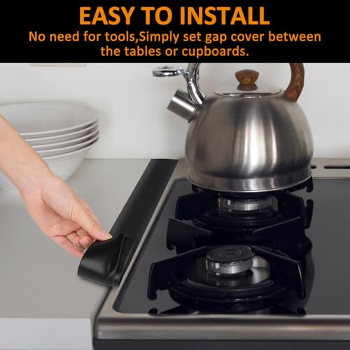 Rolett 2 Pack Silicone Stove Gap Covers, Heat Resistant to 450°F
