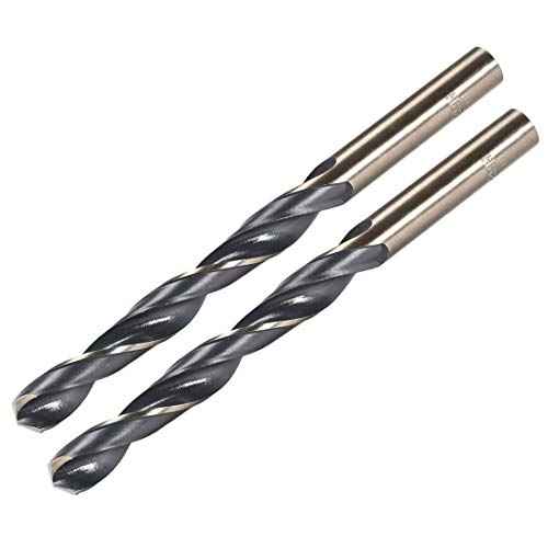 uxcell 2pcs Straight Shank Twist Drill Bits 10mm Gold Titanium & Black Nitride Coated High Speed Steel (HSS) 4341 with 10mm Shank for Stainless Steel Alloy Metal Plastic Wood