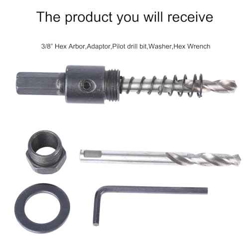 3/8 in. Hole Saw Arbor with Adapter